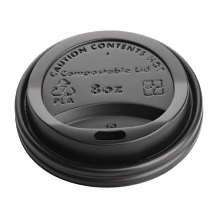 Couvercles gobelets boissons chaudes CPLA compostables Fiesta Green 22,5 cl