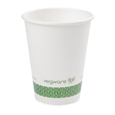 Gobelets boissons chaudes compostables Vegware blancs 34 cl (x1000)