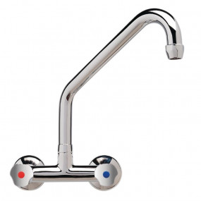 Robinet mélangeur bi-trou modèle lourd 3/4" fixation murale col haut 250 mm