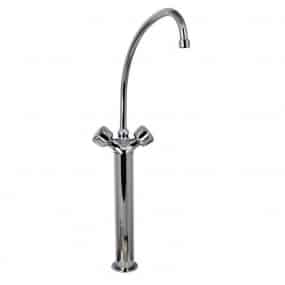 Robinet mélangeur monotrou modèle lourd 3/4" avec 2 robinets, bec mobile ø 25 x 300mm sur colonne 300mm