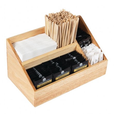 Présentoir nécessaire boissons chaudes en bois Olympia