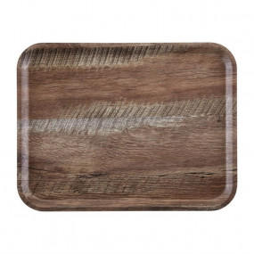 Plateau stratifié surface grainée Madeira Cambro chêne foncé 43 cm