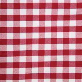 Nappe carrée à carreaux rouges en polyester Mitre Comfort Gingham 1320 x 1320mm