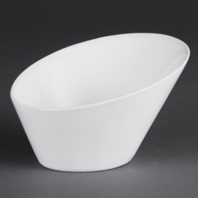 Bols ovales inclinés blancs Olympia 180 x 200mm