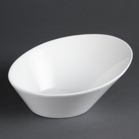 Bols ovales inclinés blancs Olympia 222 x 246mm