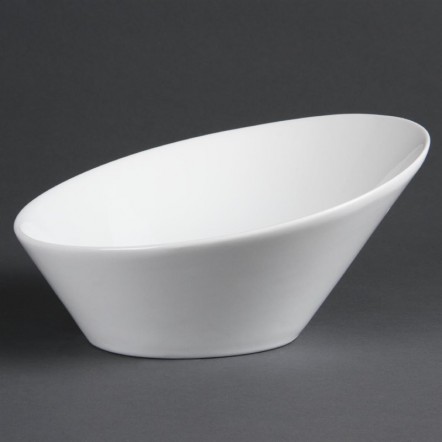 Bols ovales inclinés blancs Olympia 222 x 246mm