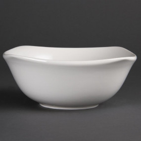 Bols carrés à bords ondulés blancs Olympia 220mm