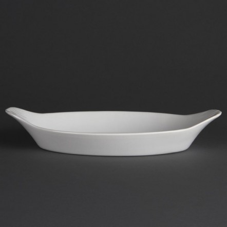 Plats ovales à oreilles blancs Olympia 290 x 166mm