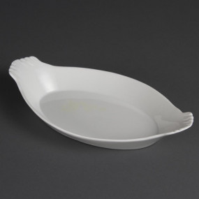 Plats ovales à oreilles blancs Olympia 320 x 177mm