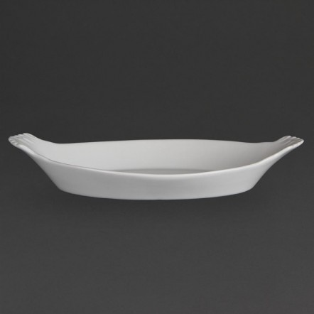 Plats ovales à oreilles blancs Olympia 320 x 177mm