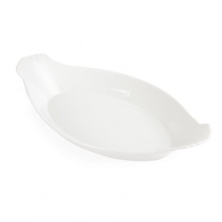 Plats ovales à oreilles blancs Olympia 320 x 177mm