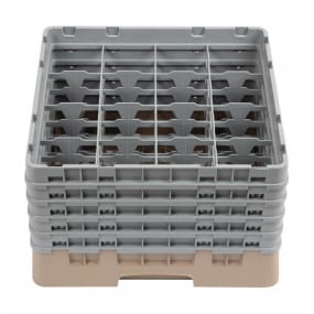 Casier à verres 16 compartiments Camrack Cambro beige hauteur max 257mm