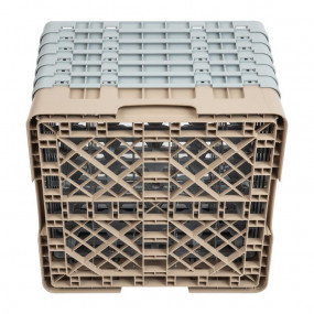 Casier à verres 25 compartiments Camrack Cambro beige hauteur max 298mm