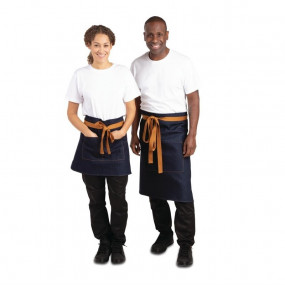 Tablier serveur Southside denim bleu et ceinture ocre