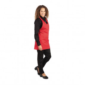 Tablier serveur col en V Whites rouge