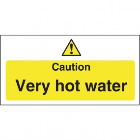 Signalétique attention eau très chaude Vogue (en anglais)