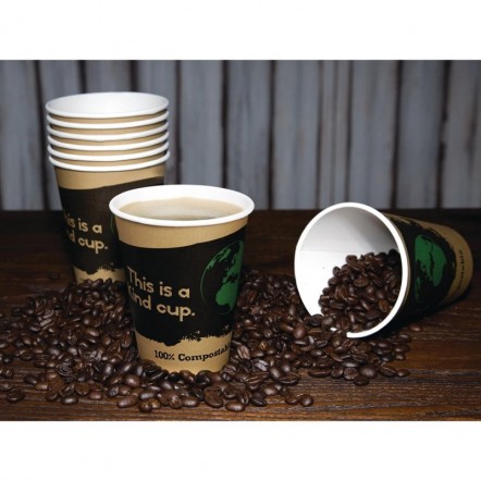 Gobelets boissons chaudes PLA compostables Fiesta Green 22,5 cl (x1000)