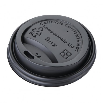 Couvercles gobelets boissons chaudes CPLA compostables Fiesta Green 225 ml (lot de 1000)