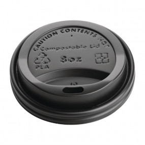 Couvercles gobelets boissons chaudes CPLA compostables Fiesta Green 225 ml (lot de 1000)