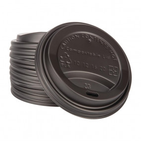 Couvercles gobelets boissons chaudes CPLA compostables Fiesta Green 340 ml (lot de 1000)