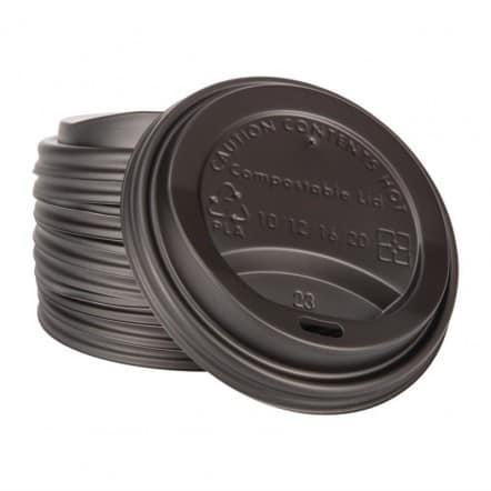 Couvercles gobelets boissons chaudes CPLA compostables Fiesta Green 340 ml (lot de 1000)