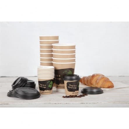 Couvercles gobelets boissons chaudes CPLA compostables Fiesta Green 340 ml (lot de 1000)