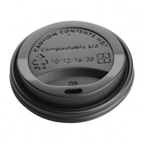 Couvercles gobelets boissons chaudes CPLA compostables Fiesta Green 340 ml (lot de 1000)