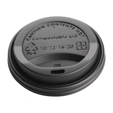 Couvercles gobelets boissons chaudes CPLA compostables Fiesta Green 340 ml (lot de 1000)