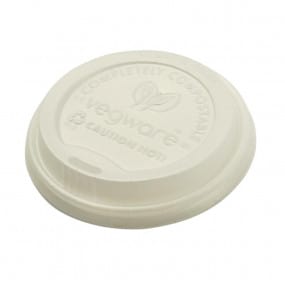 Couvercles compostables pour gobelets boissons chaudes Vegware 34 cl / 45,5 cl (x1000)