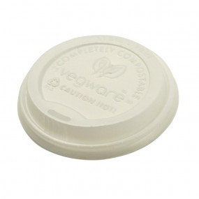 Couvercles compostables pour gobelets boissons chaudes Vegware 34 cl / 45,5 cl (x1000)