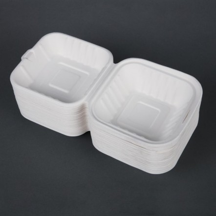 Boîtes à hamburger compostables Fiesta Green 14,9 cm (x500)