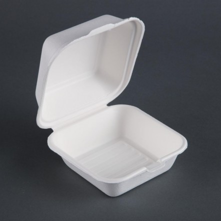 Boîtes à hamburger compostables Fiesta Green 15,3 cm (x500)