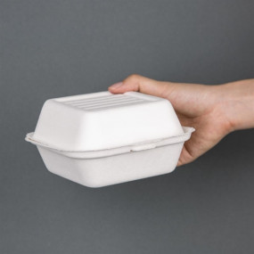 Boîtes à hamburger compostables Fiesta Green 15,3 cm (x500)