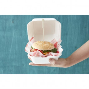 Boîtes à hamburger compostables Fiesta Green 15,3 cm (x500)
