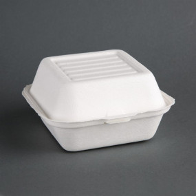 Boîtes à hamburger compostables Fiesta Green 15,3 cm (x500)