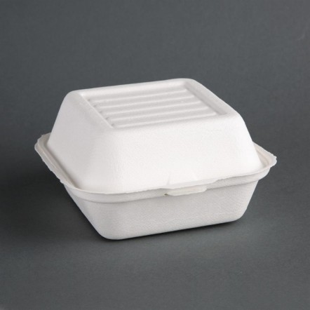 Boîtes à hamburger compostables Fiesta Green 15,3 cm (x500)
