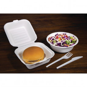 Boîtes à hamburger compostables Fiesta Green 15,3 cm (x500)