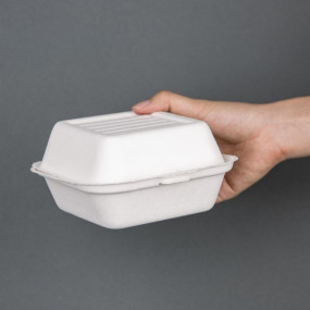 Boîtes à hamburger compostables Fiesta Green 15,3 cm (x500)
