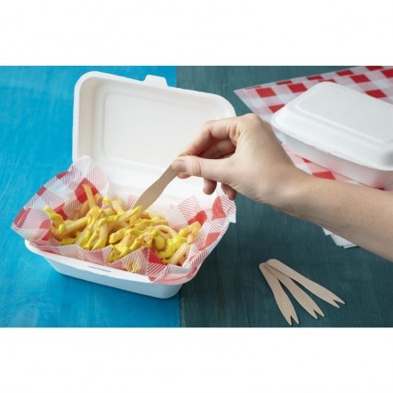 Barquettes à charnière en bagasse compostables Fiesta Green 18,2 cm (x250)