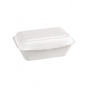 Barquettes à charnière en bagasse compostables Fiesta Green 18,2 cm (x250)