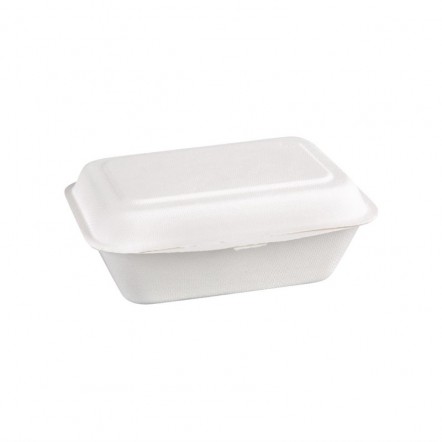 Barquettes à charnière en bagasse compostables Fiesta Green 18,2 cm (x250)