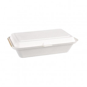 Barquettes à charnière en bagasse compostables Fiesta Green 24,8 cm (x250)