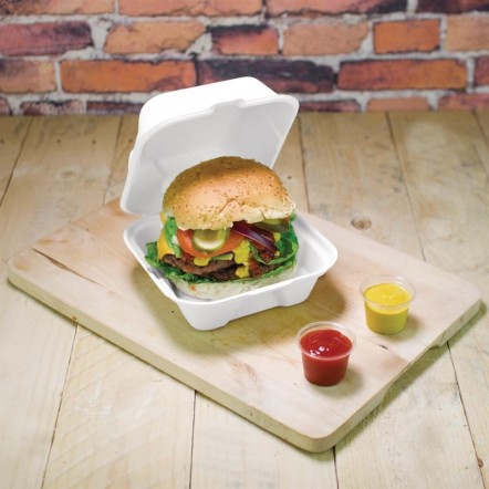 Boîtes à hamburger compostables en bagasse Vegware 15,2 cm (x500)