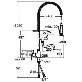 Mitigeur avec croisillons 40L-1801B