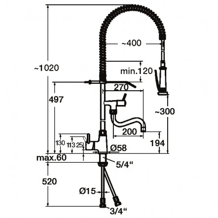 Mitigeur avec croisillons 40L-1801B