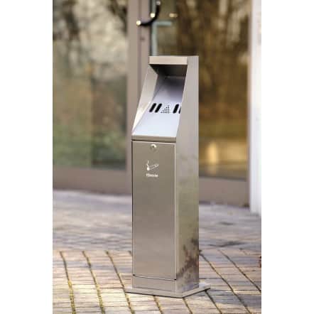 Cendrier sur colonne, argent