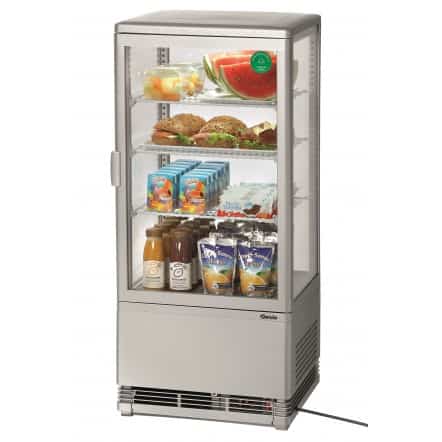 Mini vitrine réfrigérée 78L, argent