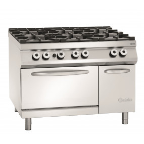 Fourneau gaz,6 foyers,F gaz2/1GN,NS