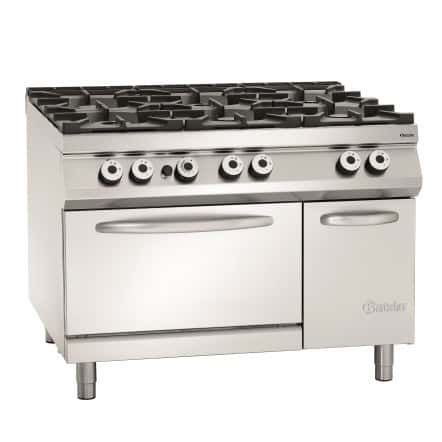 Fourneau gaz,6 foyers,F gaz2/1GN,NS