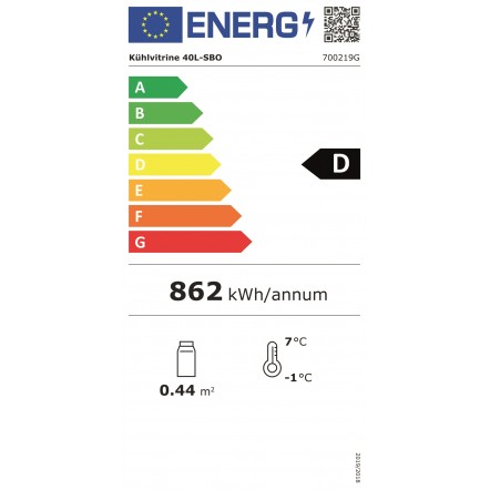 Vitrine réfrigérée 40L-SBO